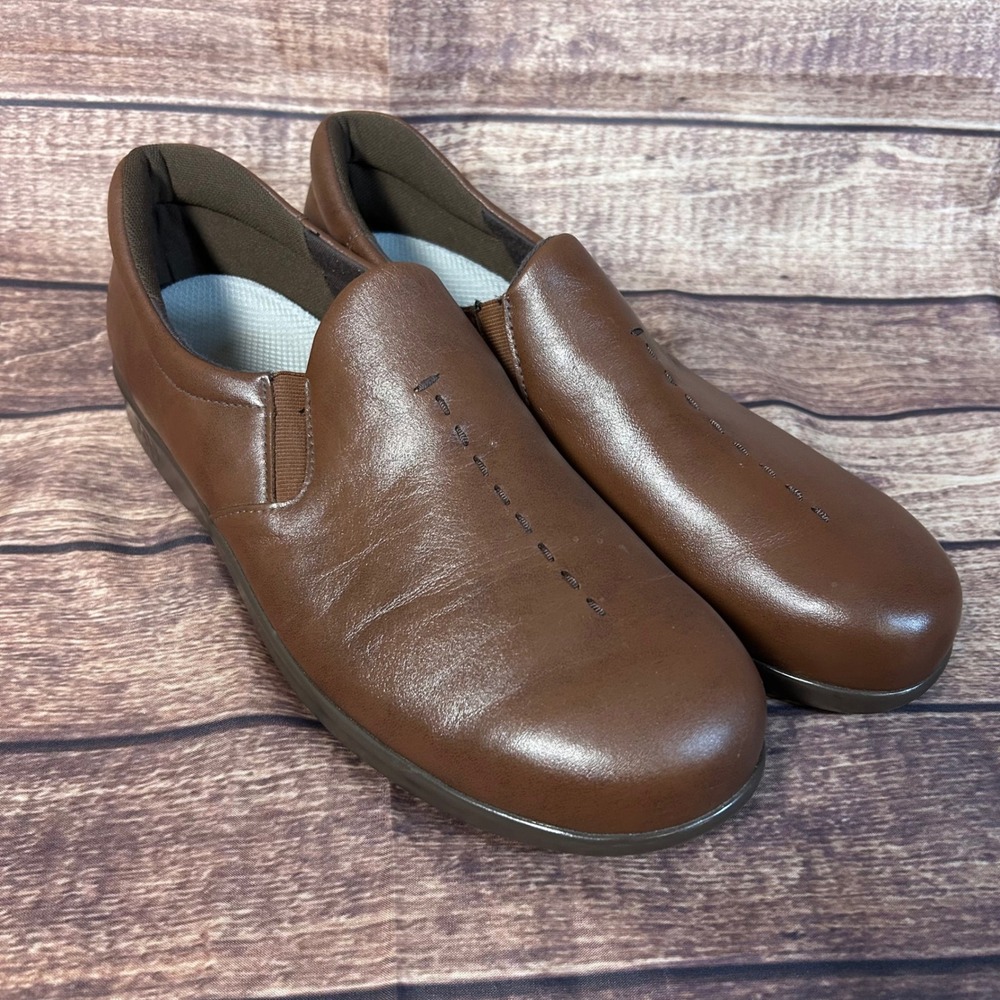 SAS Viva Tripad Womens Brown Leather Slip On Loafers Comfort Shoes Size 11 M